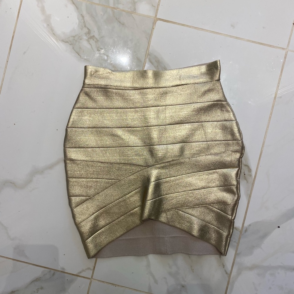 Mini Gold pencil skirt